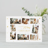 メリークリスマスカードフォイルコラージホリデーカード 箔シーズンカード (立ち正面)