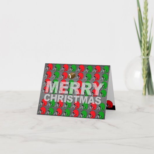 メリークリスマスカードフットボールヘルメット シーズンカード (正面)