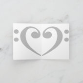 メリークリスマスカードベースクレフ、 音符記号ミュージックノートグリーン シーズンカード (内部)