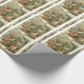 メリークリスマスカードヴィンテージの休日の子供の木 ラッピングペーパー (角)