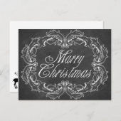 メリークリスマスカードヴィンテージの黒板 シーズンポストカード (正面/裏面)