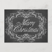メリークリスマスカードヴィンテージの黒板 シーズンポストカード (正面)