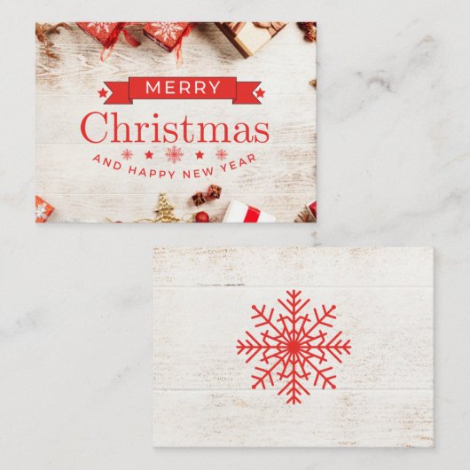 メリークリスマスカードヴィンテージルッククリスマスカード ノートカード (正面/裏面)