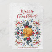 メリークリスマスカード冬のホリーベックス シーズンカード (正面/裏面)