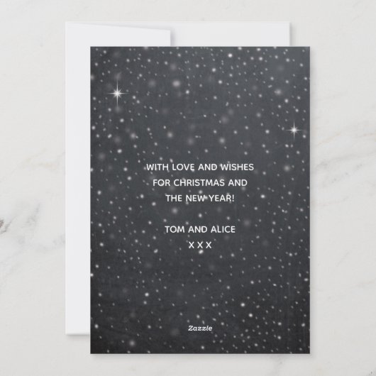 メリークリスマスカード冬の雪鹿スタッグ シーズンカード (裏面)