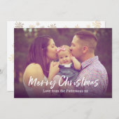 メリークリスマスカード家族の写真 シーズンカード (正面/裏面)