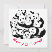 メリークリスマスカード幸せなパンドラ(PANDAS)ファミリーおもしろい- (裏面)