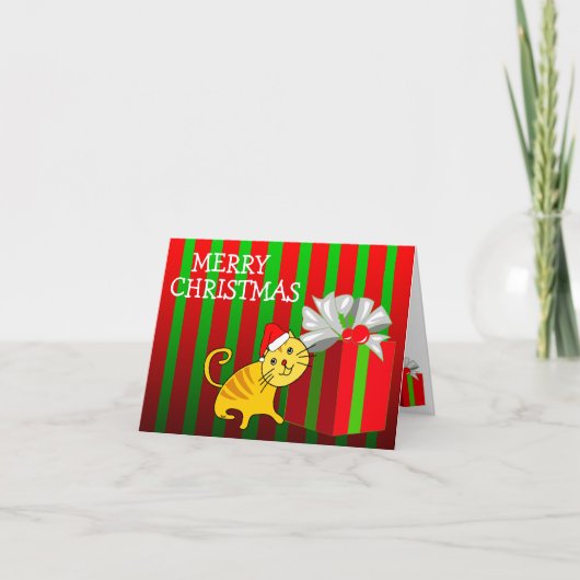 メリークリスマスカード猫のギフト用の箱 シーズンカード (正面)