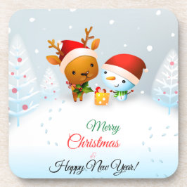 メリークリスマスカード装飾用クッション コースター