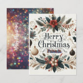メリークリスマスカード/グリーティングカード ノートカード (正面/裏面)