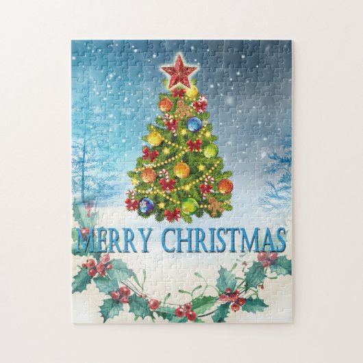 メリークリスマスカード ジグソーパズル (縦)
