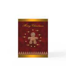 メリークリスマスカード(ジンジャーブレッドマン付)