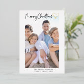 メリークリスマスカード |スクリプトモダンハート 箔シーズンカード (立ち正面)