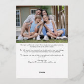 メリークリスマスカード |スクリプトモダンハート 箔シーズンカード (裏面)