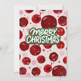 メリークリスマスカード – フェスティバルレッドホリデーボーブル シーズンカード