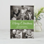 メリークリスマスカード |フラット |緑 シーズンカード (スタンド正面)