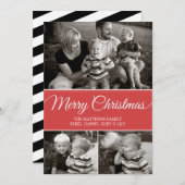 メリークリスマスカード |フラット |赤 シーズンカード (正面/裏面)