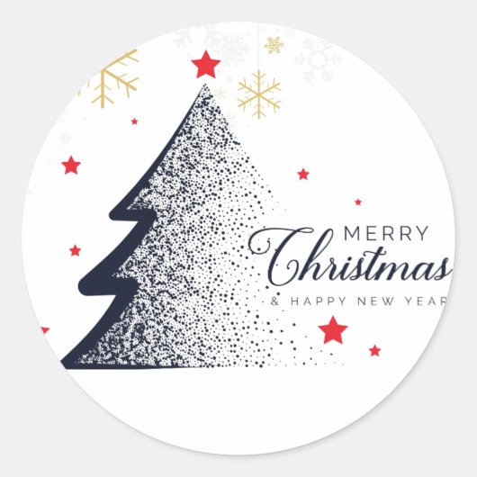 メリークリスマスカード ラウンドシール (正面)
