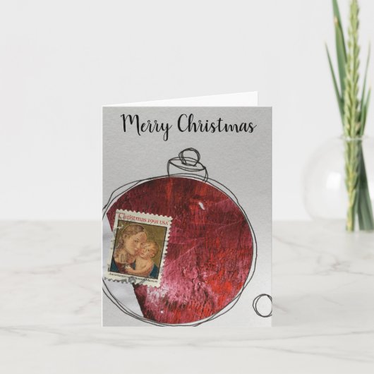 メリークリスマスカード-手引きオーナメント2020-12 サンキューカード (正面)