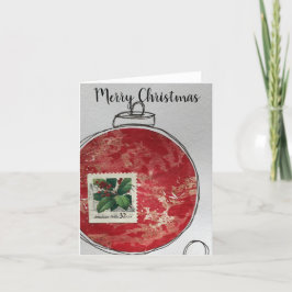 メリークリスマスカード-手引きオーナメント2020-13 サンキューカード