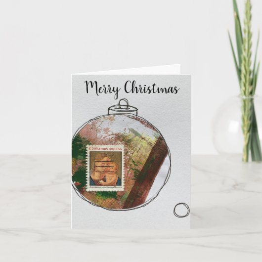 メリークリスマスカード-手引きオーナメント2020-3 サンキューカード (正面)