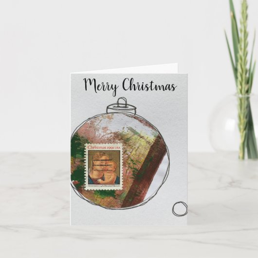 メリークリスマスカード-手引きオーナメント2020-9 サンキューカード (正面)