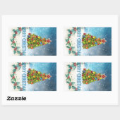 メリークリスマスカード 長方形シール (シート)