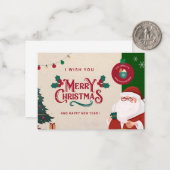 メリークリスマスカード( wishing card )。 ノートカード (正面/裏面インサイチュ)