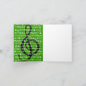 メリークリスマスカードGクレフ、 音符記号ミュージックノートレッド シーズンカード (内部)