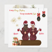 メリークリスマスカーパーソナライズされたドクリスマス最高のの友人 招待状 (正面/裏面)