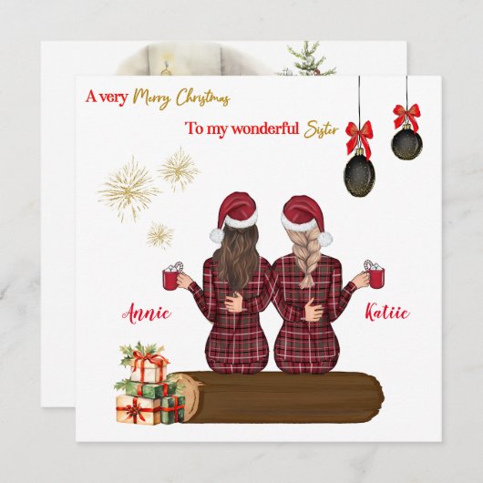 メリークリスマスカーパーソナライズされたドクリスマス最高のの友人 招待状 (正面/裏面)