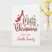 メリークリスマスカーパーソナライズされたド カード (黄色い花)