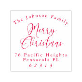 メリークリスマスカーブ文字ファミリー名と住所 セルフインキングスタンプ (デザイン)