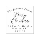 メリークリスマスカーブ文字ファミリー名と住所 ラバースタンプ (インプリント)