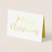 メリークリスマスカーモダンド、書道シック 箔カード (正面)