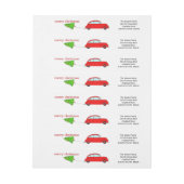 メリークリスマスカー牽引ツリー ラップアラウンドラベル (シート)