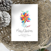メリークリスマスカー鮮やかド水彩植物学 シーズンカード