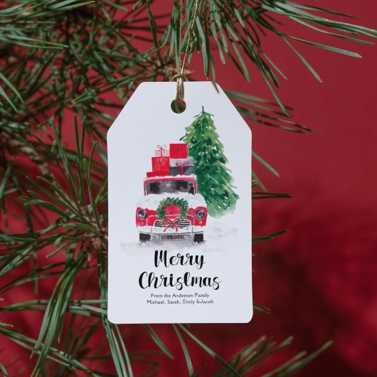 メリークリスマスカー&ツリーホリデーギフトラベル ギフトタグ
