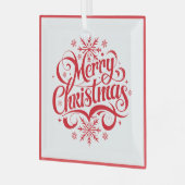 メリークリスマスガラスオーナメント ガラスオーナメント (正面左)