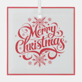 メリークリスマスガラスオーナメント ガラスオーナメント (正面)