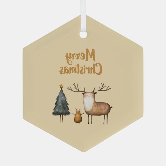 メリークリスマスガーデンフォレスト ガラスオーナメント (裏面)