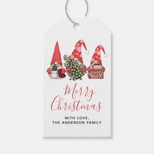 メリークリスマスガーデン格言ツリーハッピーホリデイズ ギフトタグ (正面)