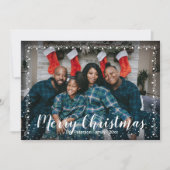 メリークリスマスガーランドトリムフラットフォトホリデー シーズンカード (正面)