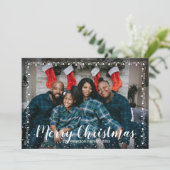 メリークリスマスガーランドトリムフラットフォトホリデー シーズンカード (スタンド正面)