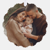 メリークリスマスガーランドリースモノグラム&写真 オーナメントカード (裏面)