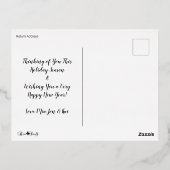 メリークリスマスガーランド家族の写真 箔シーズンポストカード (裏面)