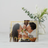 メリークリスマスガーランド家族の写真 箔シーズンポストカード (立ち正面)