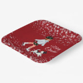 メリークリスマスガールキッズウィンタースノーフレークパーティー ペーパープレート (傾斜あり)