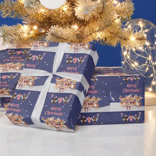 メリークリスマスガールトナカイ甘い妖精 ラッピングペーパー (クリスマス)