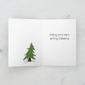 メリークリスマスガール歩くの雪のステップ カード (内部)